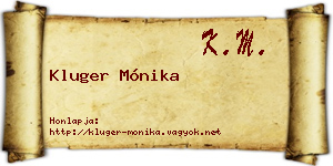 Kluger Mónika névjegykártya